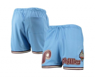 Men's MLB Philadelphia Phillies Pro Standard Light Blue 2008 World Series Logo Mesh Shorts