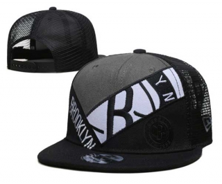 NBA Brooklyn Nets New Era Black Criss Cross Trucker 9FIFTY Snapback Hat 2022