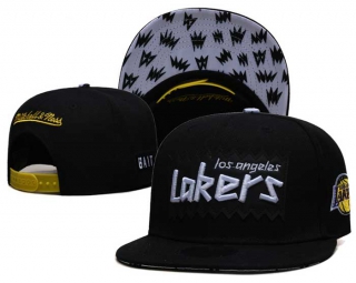 NBA Los Angeles Lakers Mitchell & Ness X BAIT STA3 WOOL Black Snapback Hat 2137
