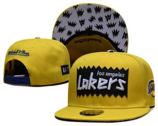 NBA Los Angeles Lakers Mitchell & Ness X BAIT STA3 WOOL Gold Snapback Hat 2140