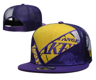 NBA Los Angeles Lakers New Era Purple Criss Cross Trucker 9FIFTY Snapback Hat 2143