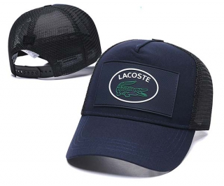 Wholesale Lacoste Curved Brim Patch Trucker Snapback Hats Navy 7015