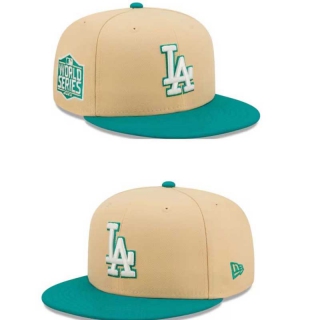 MLB Los Angeles Dodgers New Era Khaki Aqua 2020 World Series 9FIFTY Snapback Hat 2288
