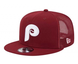 MLB Philadelphia Phillies New Era Wine Trucker 9FIFTY Snapback Hat 2018