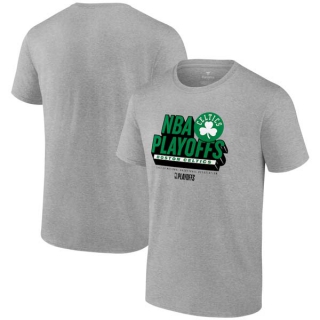 Men's Boston Celtics Fanatics Branded 2024 NBA Playoffs Defensive Stance Short T-Shirt Grey