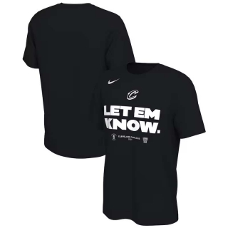 Men's Cleveland Cavaliers Nike 2024 NBA Playoffs Let Em Know Mantra Short T-Shirt Black