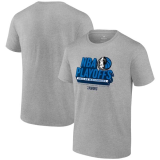 Men's Dallas Mavericks Fanatics Branded 2024 NBA Playoffs Defensive Stance Short T-Shirt Grey