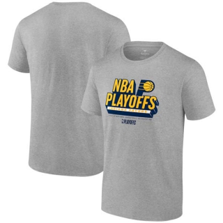 Men's Indiana Pacers Fanatics Branded 2024 NBA Playoffs Defensive Stance Short T-Shirt Grey