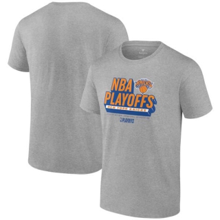 Men's New York Knicks Fanatics Branded 2024 NBA Playoffs Defensive Stance Short T-Shirt Grey