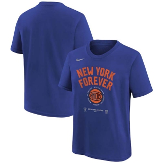 Men's New York Knicks Nike 2024 NBA Playoffs New York Forever Mantra Short T-Shirt Royal