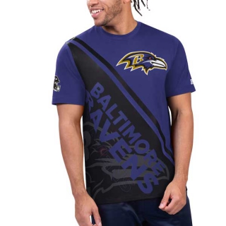 Men's NFL Baltimore Ravens Purple Black Starter Finish Line Extreme Graphic T-Shirt