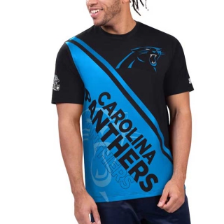 Men's NFL Carolina Panthers Black Blue Starter Finish Line Extreme Graphic T-Shirt