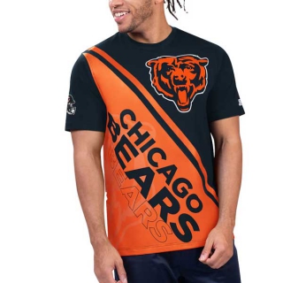 Men's NFL Chicago Bears Navy Orange Starter Finish Line Extreme Graphic T-Shirt