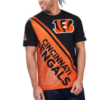 Men's NFL Cincinnati Bengals Black Orange Starter Finish Line Extreme Graphic T-Shirt