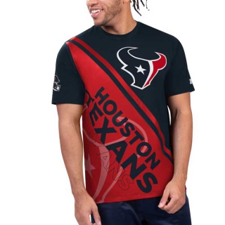 Men's NFL Houston Texans Navy Red Starter Finish Line Extreme Graphic T-Shirt