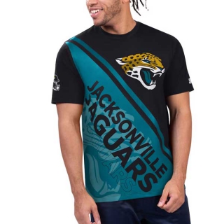 Men's NFL Jacksonville Jaguars Black Teal Starter Finish Line Extreme Graphic T-Shirt