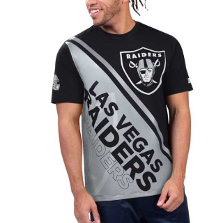 Men's NFL Las Vegas Raiders Black Silver Starter Finish Line Extreme Graphic T-Shirt