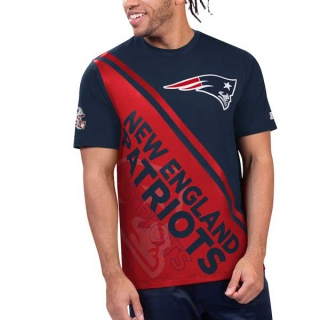 Men's NFL New England Patriots Navy Red Starter Finish Line Extreme Graphic T-Shirt