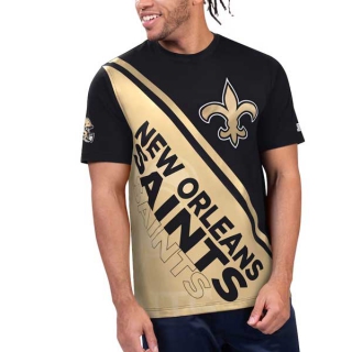 Men's NFL New Orleans Saints Black Gold Starter Finish Line Extreme Graphic T-Shirt