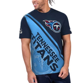 Men's NFL Tennessee Titans Navy Light Blue Starter Finish Line Extreme Graphic T-Shirt