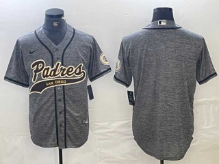 Men's MLB San Diego Padres Blank Grey Gridiron Cool Base Stitched Nike Baseball Jersey