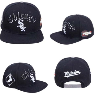 MLB Chicago White Sox Pro Standard Black 2005 World Series Old English Snapback Hat 2058