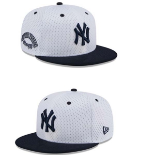 MLB New York Yankees New Era White Navy Throwback Mesh 9FIFTY Snapback Hat 2283