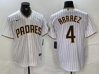 Men's MLB San Diego Padres #4 Luis Arraez White Cool Base Nike Stitched Jersey