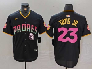 Men's MLB San Diego Padres #23 Fernando Tatis Jr Black Logo 20th Anniversary Cool Base Nike Stitched Jersey