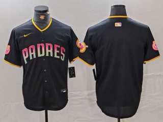 Men's MLB San Diego Padres Blank Black Cool Base Stitched Nike Baseball Jersey (1)