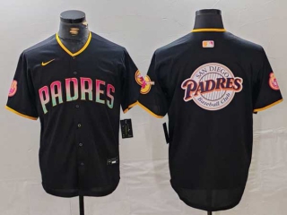 Men's MLB San Diego Padres Blank Black Cool Base Stitched Nike Baseball Jersey (2)