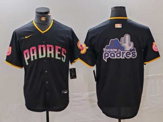 Men's MLB San Diego Padres Blank Black Cool Base Stitched Nike Baseball Jersey (3)