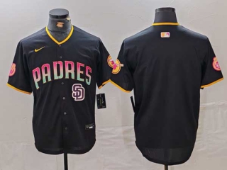 Men's MLB San Diego Padres Blank Black Cool Base Stitched Nike Baseball Jersey (5)