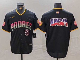 Men's MLB San Diego Padres Blank Black Cool Base Stitched Nike Baseball Jersey (7)