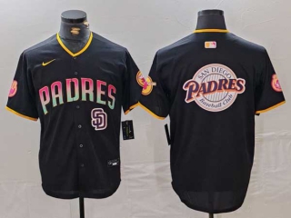 Men's MLB San Diego Padres Blank Black Cool Base Stitched Nike Baseball Jersey (8)