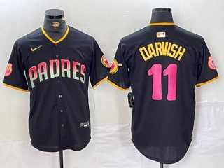 Men's MLB San Diego Padres #11 Yu Darvish Black Cool Base Stitched Nike Baseball Jersey