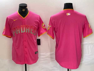 Men's MLB San Diego Padres Blank Pink Cool Base Stitched Nike Baseball Jersey (1)