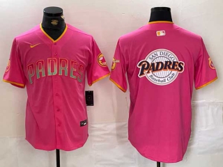 Men's MLB San Diego Padres Blank Pink Cool Base Stitched Nike Baseball Jersey (2)