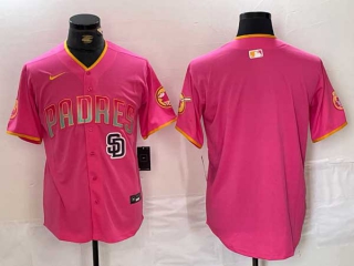 Men's MLB San Diego Padres Blank Pink Cool Base Stitched Nike Baseball Jersey (3)