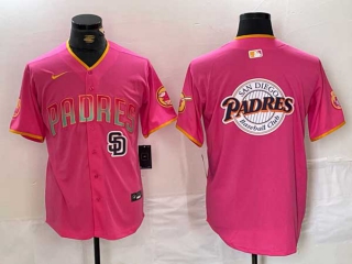 Men's MLB San Diego Padres Blank Pink Cool Base Stitched Nike Baseball Jersey (4)