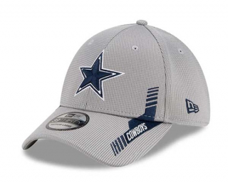 NFL Dallas Cowboys New Era Gray 2021 NFL Sideline Home 39THIRTY Hat 2047