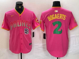 Men's MLB San Diego Padres #2 Xander Bogaerts Pink Logo With Patch Cool Base Nike Stitched Jersey