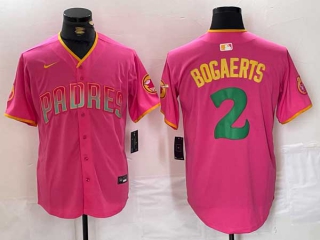 Men's MLB San Diego Padres #2 Xander Bogaerts Pink With Patch Cool Base Nike Stitched Jersey