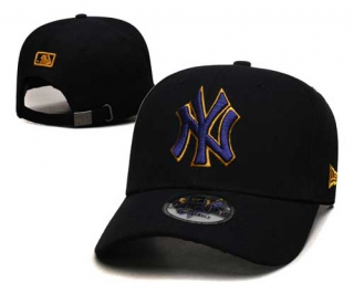 MLB New York Yankees New Era Curved Brim 9FORTY Adjustable Hat Black Purple 2306