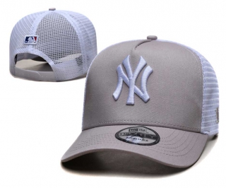 MLB New York Yankees New Era Curved Brim Mesh Trucker 9FORTY Adjustable Hat Gray White 2324