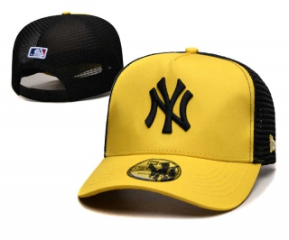 MLB New York Yankees New Era Back Patch A-Frame Trucker 9FORTY Adjustable Hat Gold Black 2339