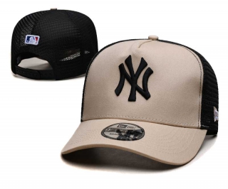 MLB New York Yankees New Era Back Patch A-Frame Trucker 9FORTY Adjustable Hat Khaki Black 2343