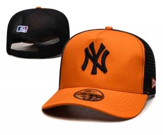 MLB New York Yankees New Era Back Patch A-Frame Trucker 9FORTY Adjustable Hat Orange Black 2347