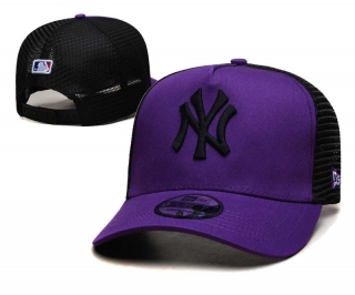 MLB New York Yankees New Era Back Patch A-Frame Trucker 9FORTY Adjustable Hat Purple Black 2349