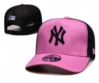 MLB New York Yankees New Era Back Patch A-Frame Trucker 9FORTY Adjustable Hat Purple Pink Black 2350